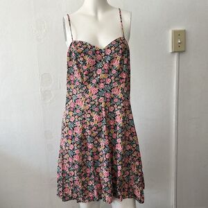 Vtg Floral Dress Sz M Spring Garden Sweetheart Romantic Garden Whimsical Granola